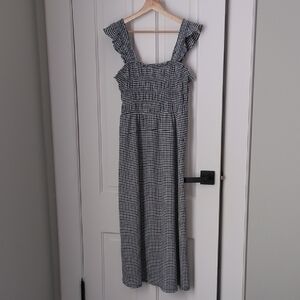 Old Navy Navy & White Gingham Maxi Dress with Ruffle Straps